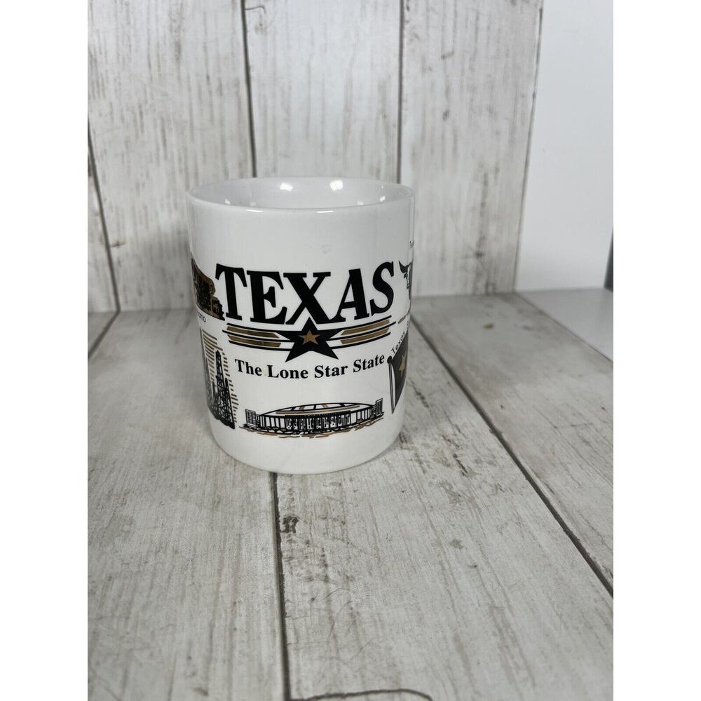 Vintage Souvenir Texas Coffee Mug Landmarks Cowboy Southwestern